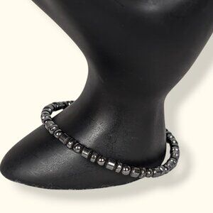 V. Hematite Small Bead Magnetic Bracelet